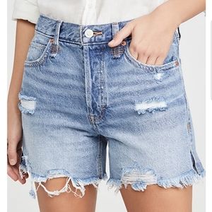 Free People distressed denim shorts